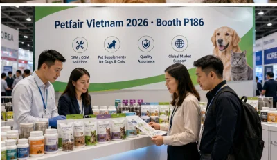 UAE private label pet food buyer discussion and product display